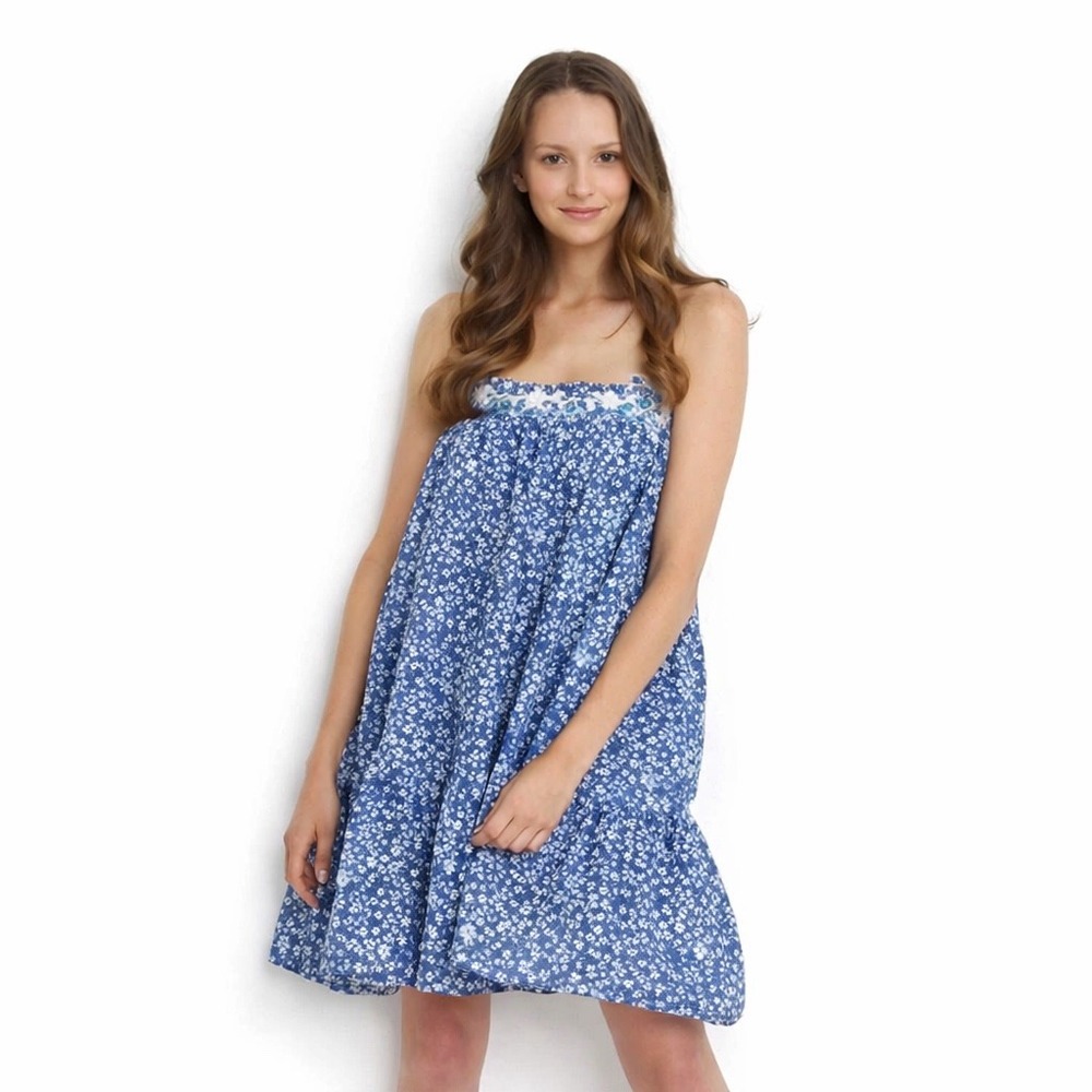 Mi Golondrina "Lila Azul" Floral Embroidered Dress – Blue – Size M - Picture 3 of 10